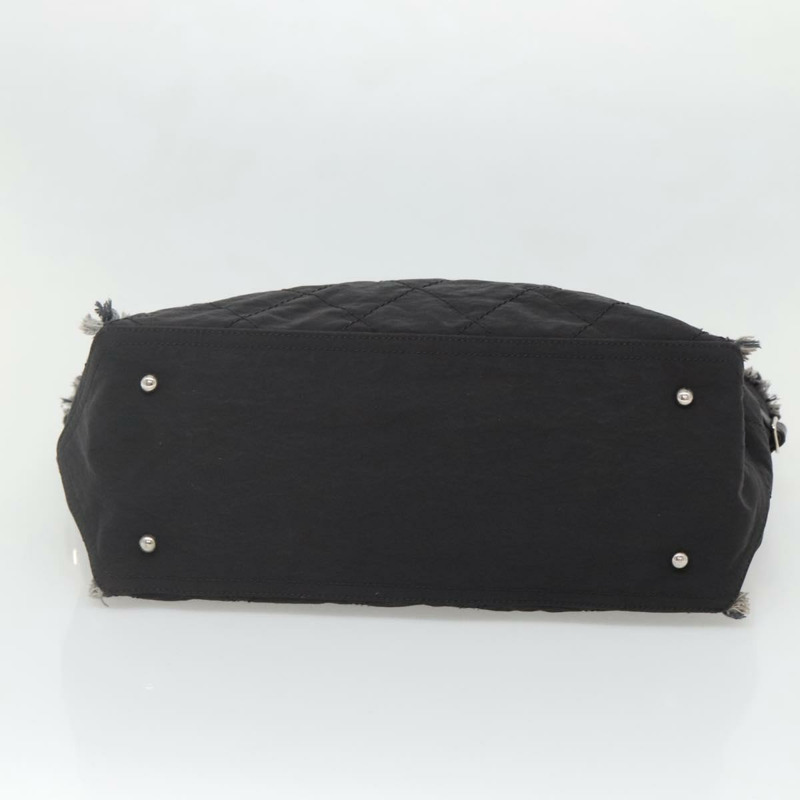 【日本直送】香奈兒 Wild Stitch 鏈條單肩包帆布黑色銀色 CC 正品 140498-4