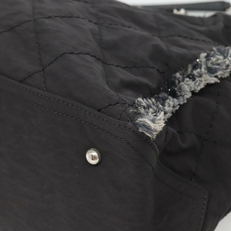 【日本直送】香奈兒 Wild Stitch 鏈條單肩包帆布黑色銀色 CC 正品 140498-8