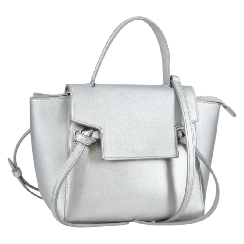 【日本直送】CELINE 腰包 手提包 皮革 2 向 銀色 正品 140477-0