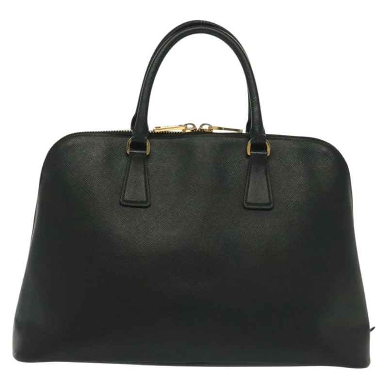 【日本直送】PRADA 手提包 Safiano 皮革 黑金色 Auth 141264-1