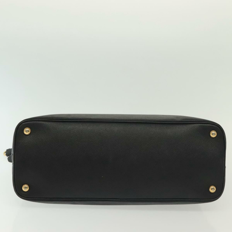【日本直送】PRADA 手提包 Safiano 皮革 黑金色 Auth 141264-4