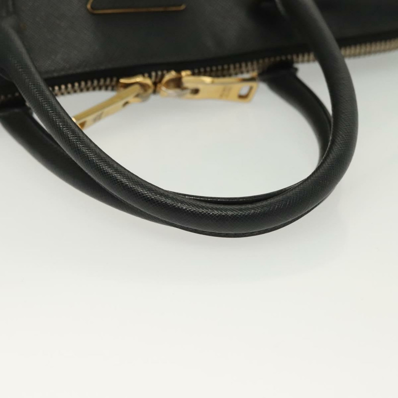 【日本直送】PRADA 手提包 Safiano 皮革 黑金色 Auth 141264-6