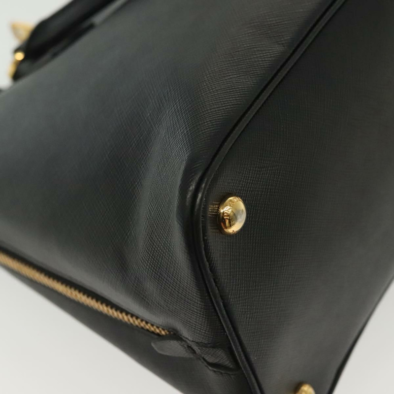 【日本直送】PRADA 手提包 Safiano 皮革 黑金色 Auth 141264-16