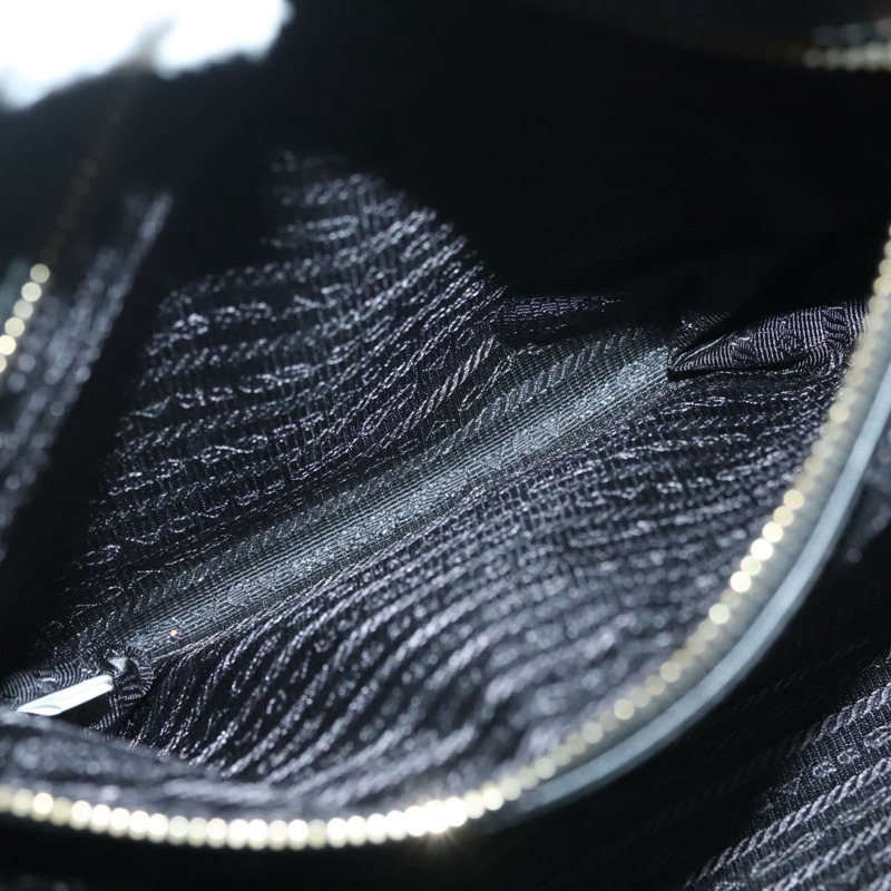 【日本直送】PRADA 手提包 Safiano 皮革 黑金色 Auth 141264-26