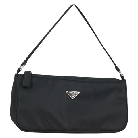 PRADA 配件袋尼龍黑銀色正品 141280V