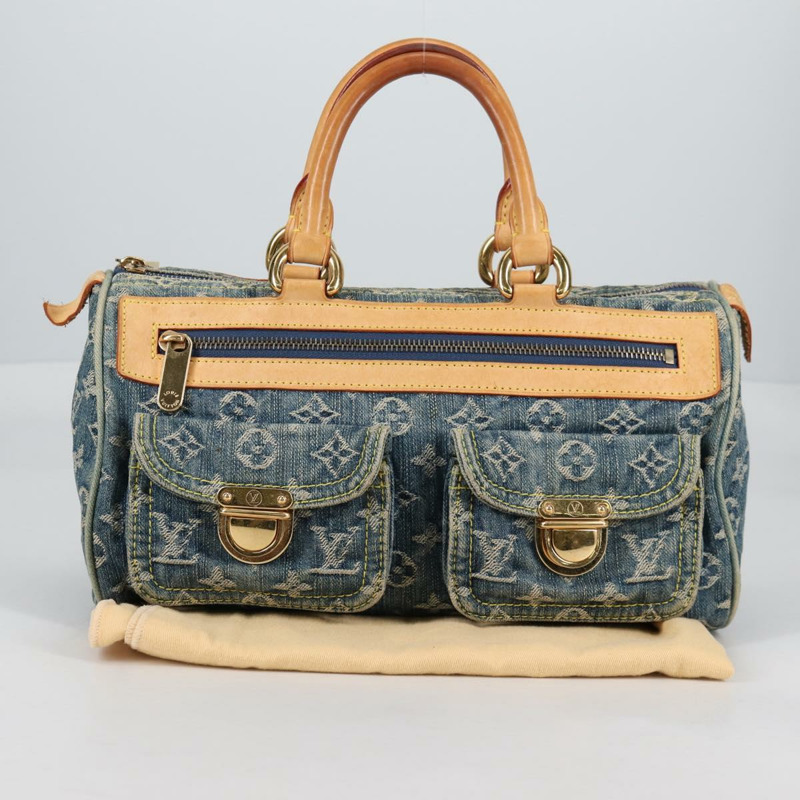 【日本直送】路易威登 Monogram Denim Neo Speedy 手提包藍色 M95019 LV 授權 141243V-11