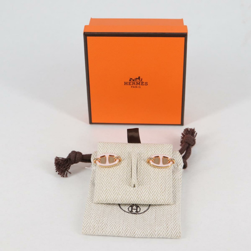 【日本直送】HERMES Pierce Mini Mayon 耳環金屬粉紅正品 BA5179M-6
