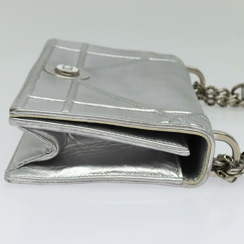 【日本直送】Christian Dior 鏈條 Diorama 肩背包 皮革 銀色 正品 BA5163-3
