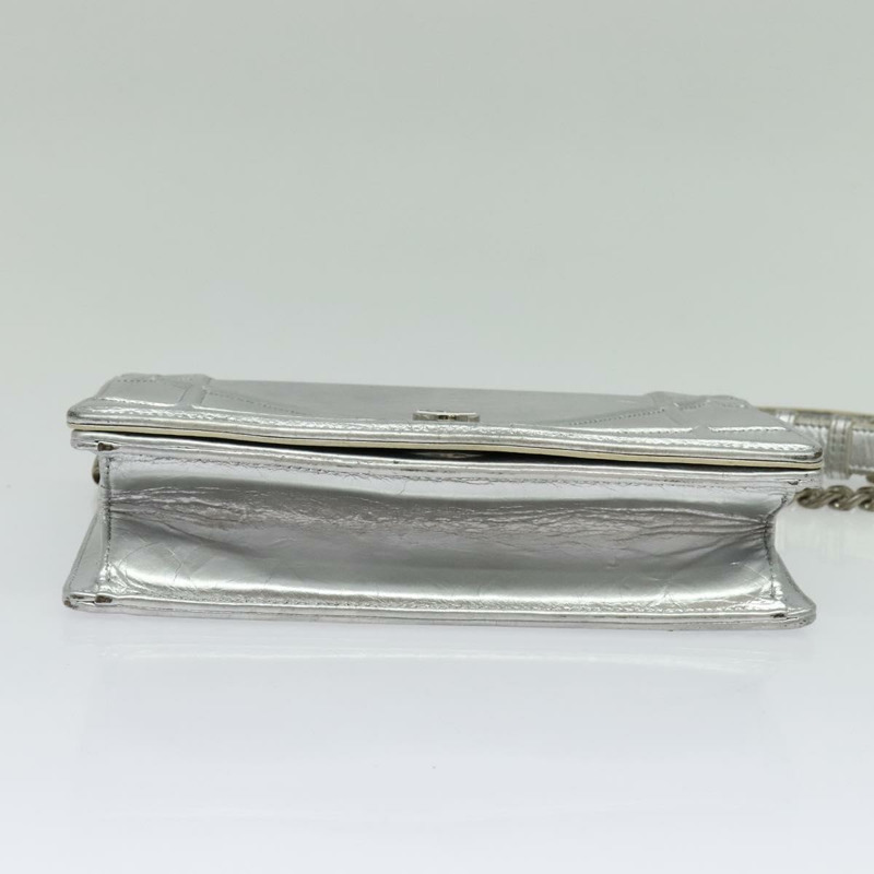 【日本直送】Christian Dior 鏈條 Diorama 肩背包 皮革 銀色 正品 BA5163-4