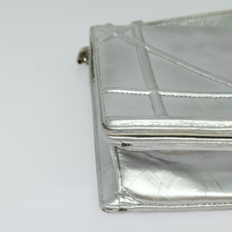 【日本直送】Christian Dior 鏈條 Diorama 肩背包 皮革 銀色 正品 BA5163-7