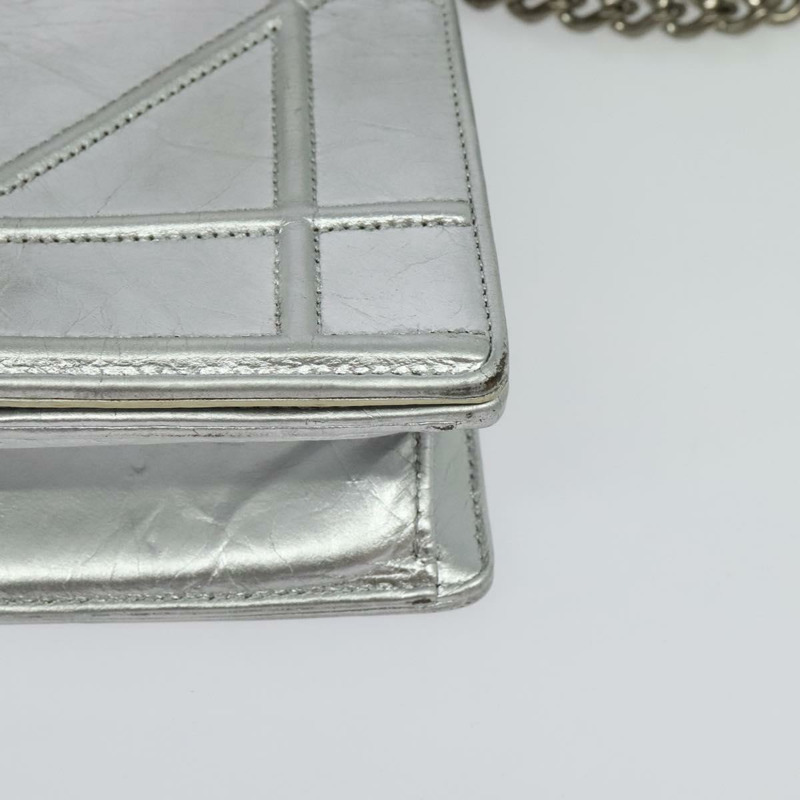 【日本直送】Christian Dior 鏈條 Diorama 肩背包 皮革 銀色 正品 BA5163-14