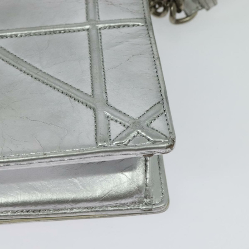 【日本直送】Christian Dior 鏈條 Diorama 肩背包 皮革 銀色 正品 BA5163-16
