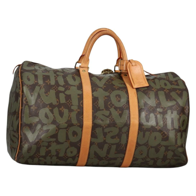 【日本直送】路易威登 Monogram Graffiti Keepall 50 波士頓包 卡其色 M92196 正品 fm4841V-0