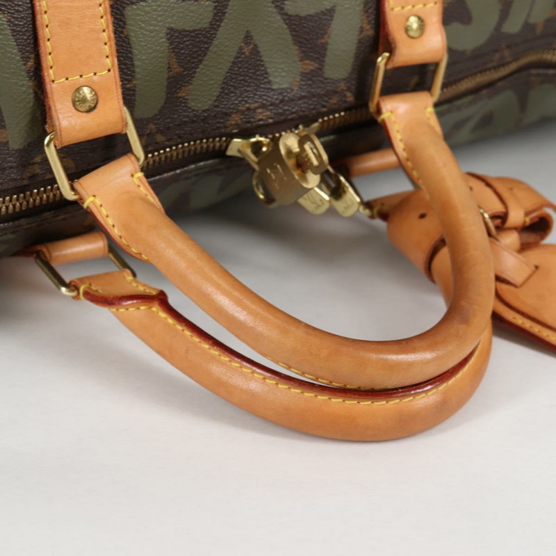 【日本直送】路易威登 Monogram Graffiti Keepall 50 波士頓包 卡其色 M92196 正品 fm4841V-7