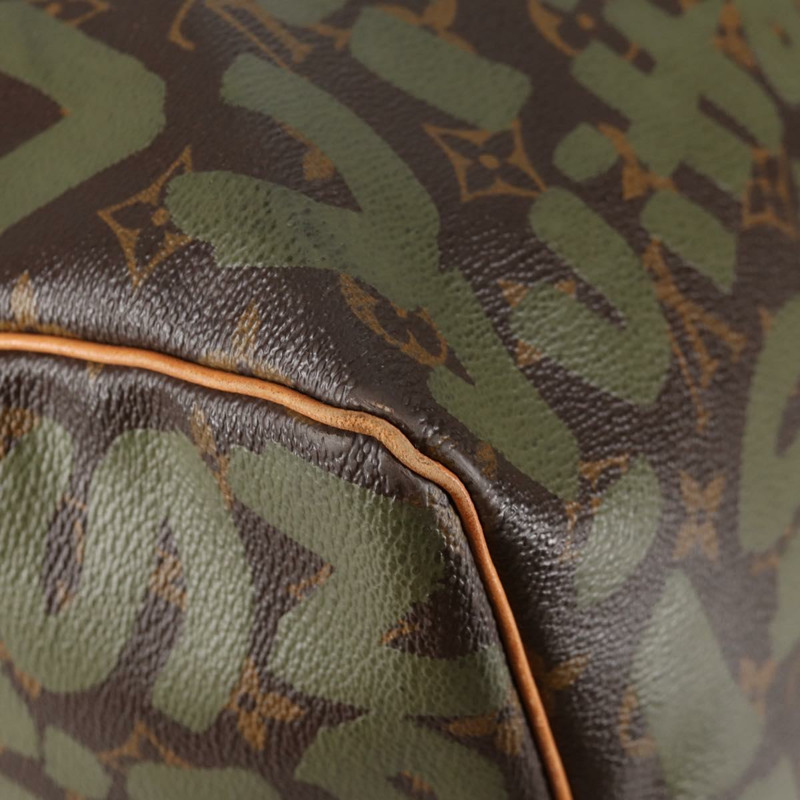 【日本直送】路易威登 Monogram Graffiti Keepall 50 波士頓包 卡其色 M92196 正品 fm4841V-15