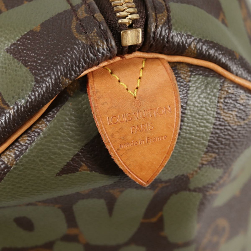 【日本直送】路易威登 Monogram Graffiti Keepall 50 波士頓包 卡其色 M92196 正品 fm4841V-17