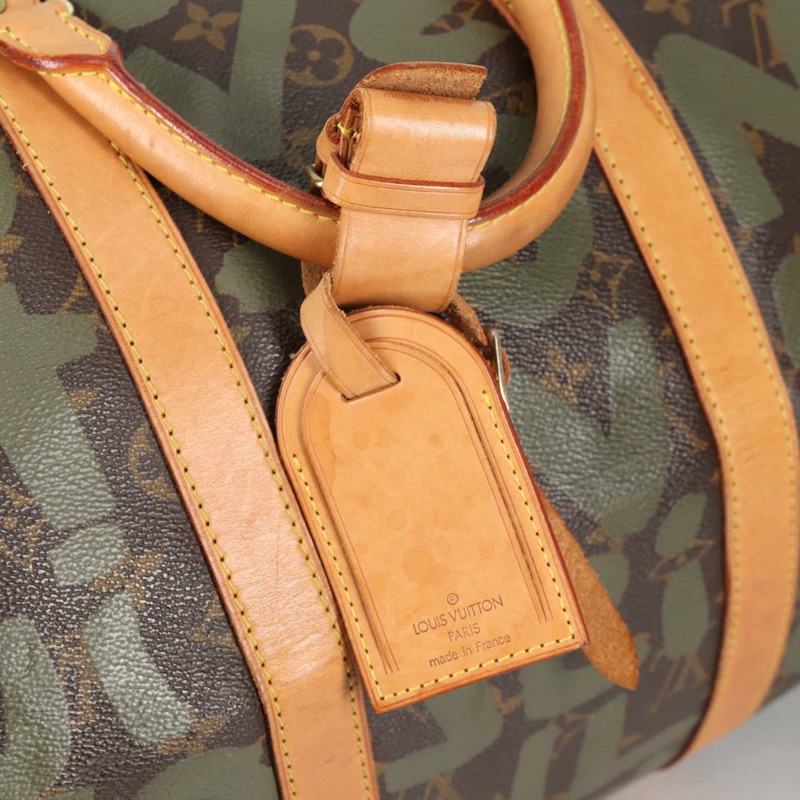 【日本直送】路易威登 Monogram Graffiti Keepall 50 波士頓包 卡其色 M92196 正品 fm4841V-18