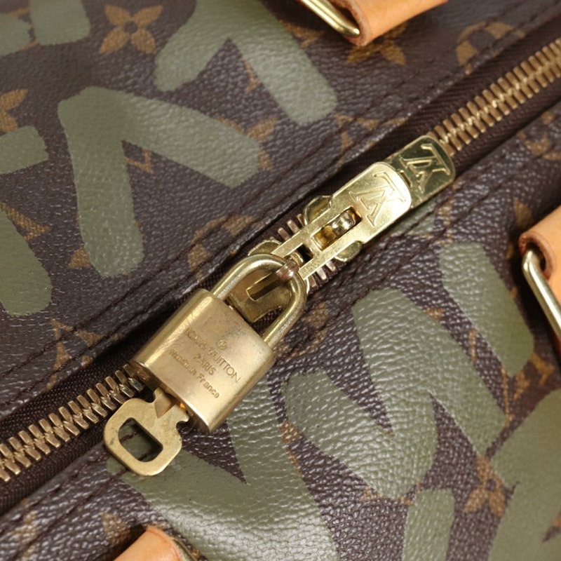 【日本直送】路易威登 Monogram Graffiti Keepall 50 波士頓包 卡其色 M92196 正品 fm4841V-19
