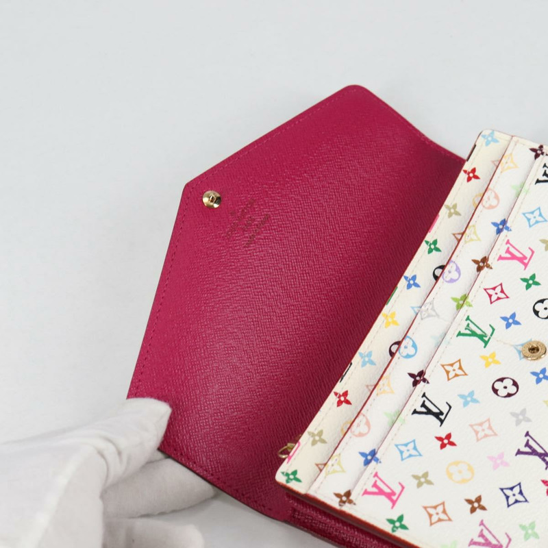 【日本直送】LOUIS VUITTON 多色 Portefeuille Sarah 皮夾 白色 M60667 正品 141191V-7