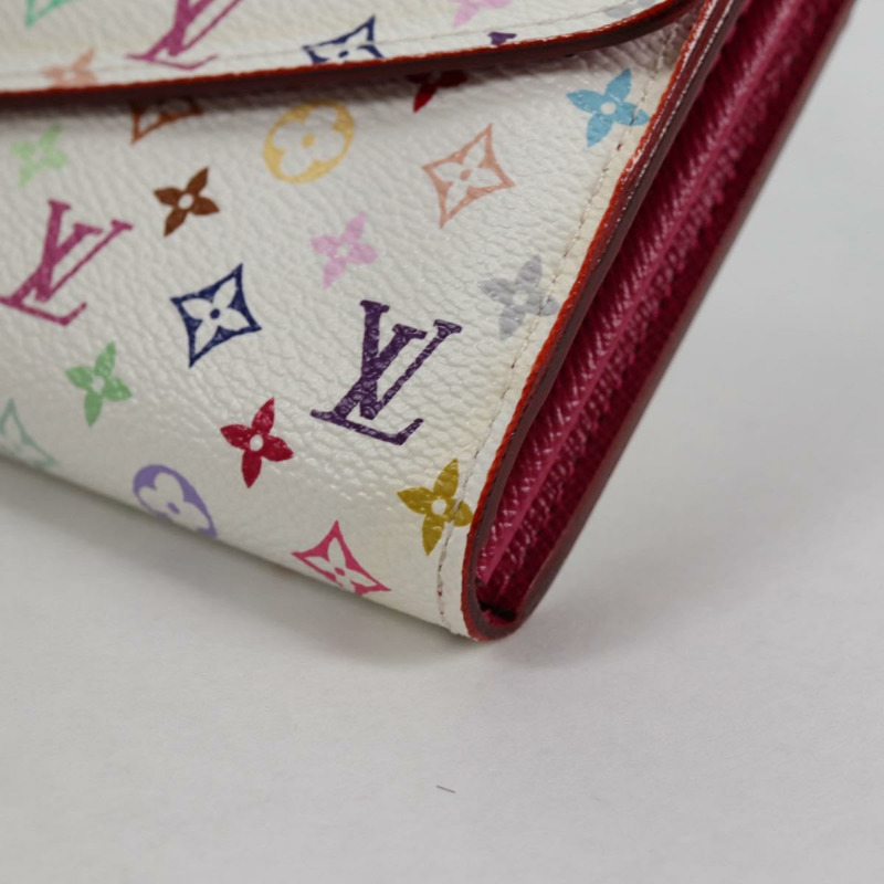 【日本直送】LOUIS VUITTON 多色 Portefeuille Sarah 皮夾 白色 M60667 正品 141191V-13