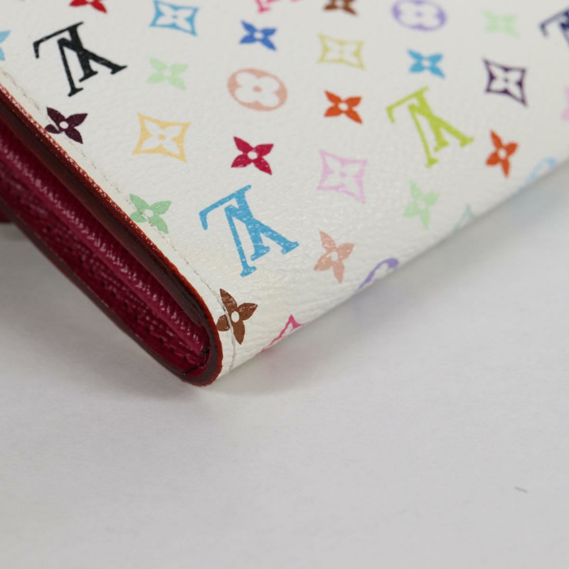 【日本直送】LOUIS VUITTON 多色 Portefeuille Sarah 皮夾 白色 M60667 正品 141191V-14