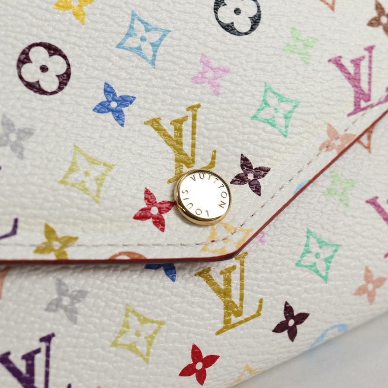 【日本直送】LOUIS VUITTON 多色 Portefeuille Sarah 皮夾 白色 M60667 正品 141191V-16