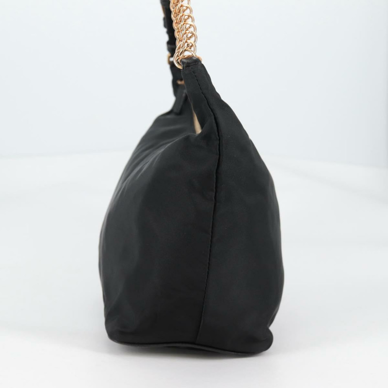 【日本直送】PRADA 鏈條單肩包 尼龍 黑金 正品 141036V-2