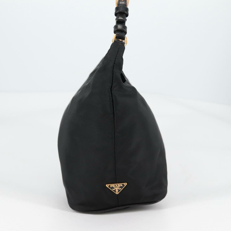 【日本直送】PRADA 鏈條單肩包 尼龍 黑金 正品 141036V-3