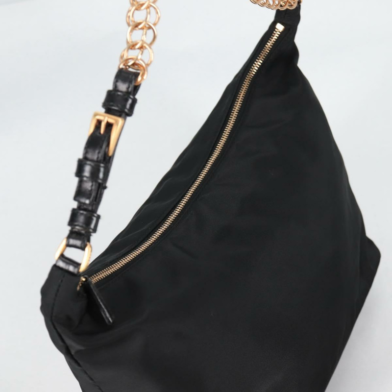 【日本直送】PRADA 鏈條單肩包 尼龍 黑金 正品 141036V-5