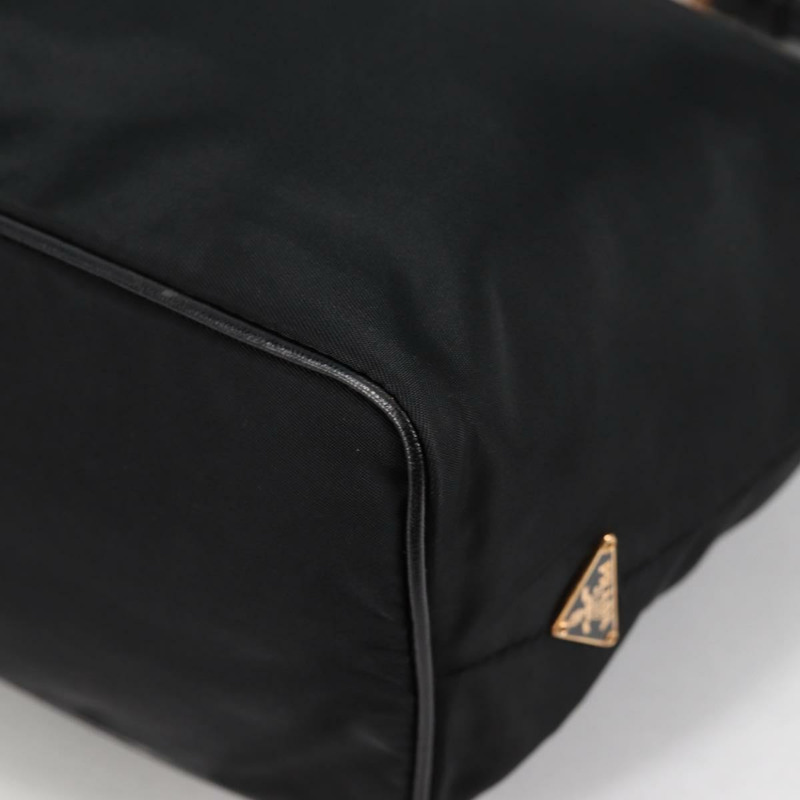 【日本直送】PRADA 鏈條單肩包 尼龍 黑金 正品 141036V-15