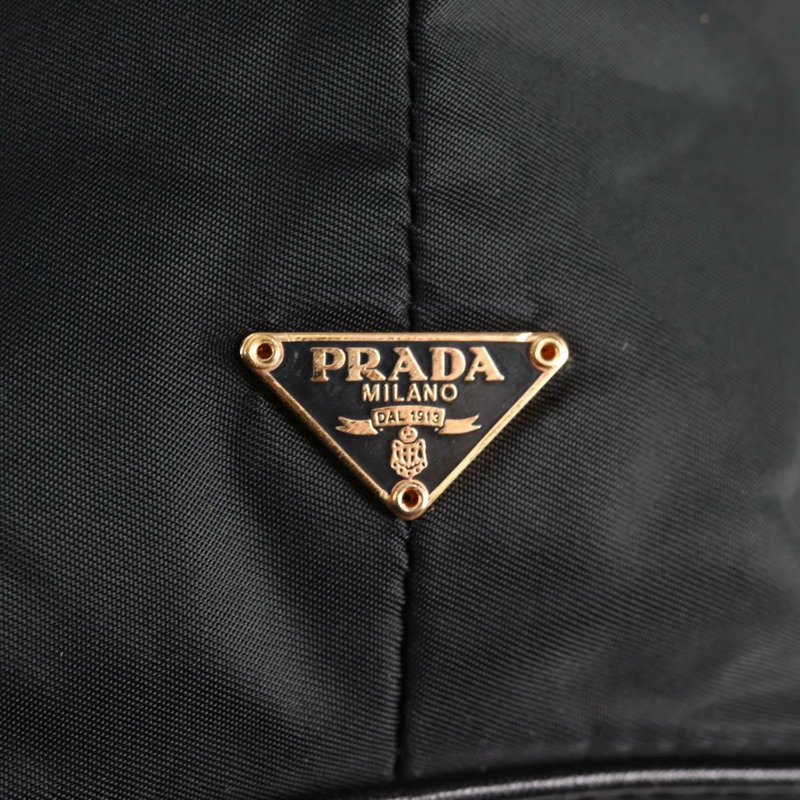 【日本直送】PRADA 鏈條單肩包 尼龍 黑金 正品 141036V-17