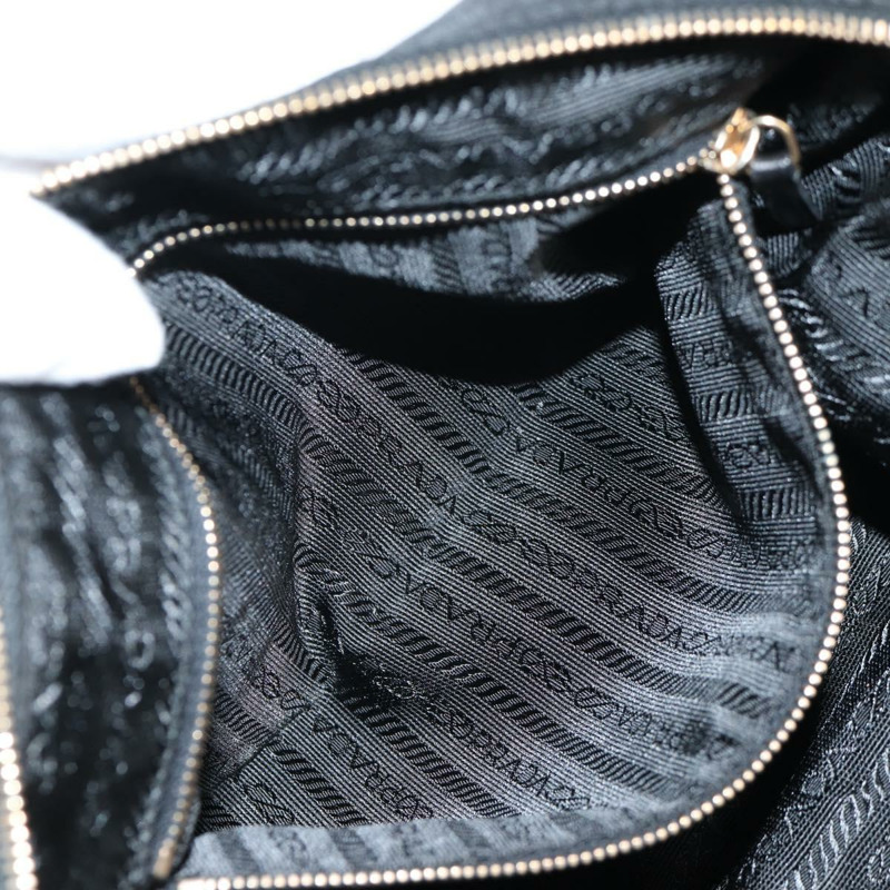 【日本直送】PRADA 鏈條單肩包 尼龍 黑金 正品 141036V-22