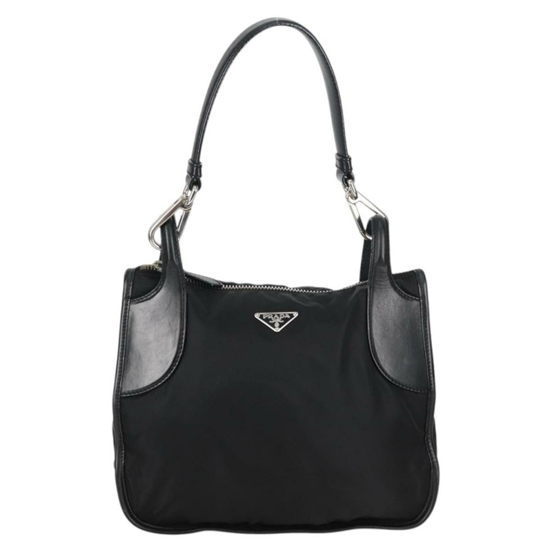 【日本直送】PRADA 肩背包 皮革 黑色 銀色 正品 yk19364V-12
