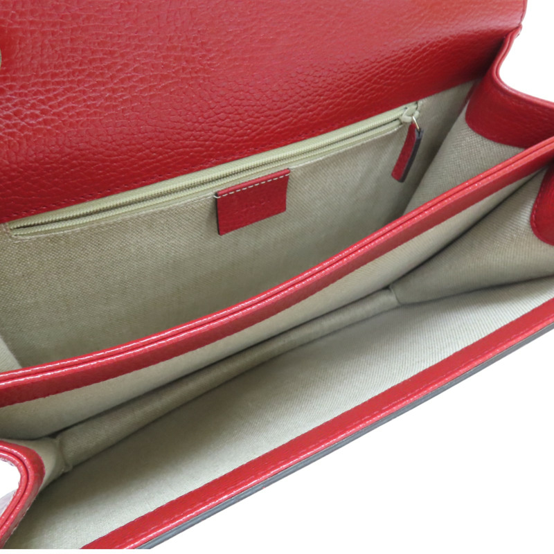 紅色牛皮 Interlocking GG 肩背包 Outlet 510303【GUCCI 古馳】 510303 520981/Red-4