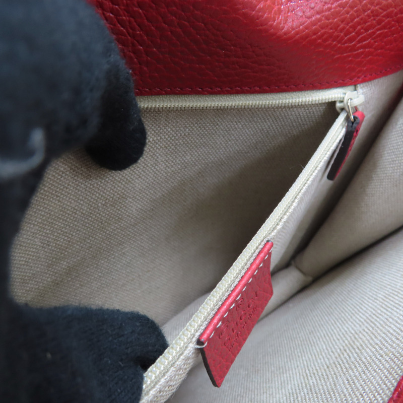 紅色牛皮 Interlocking GG 肩背包 Outlet 510303【GUCCI 古馳】 510303 520981/Red-5