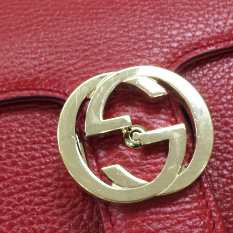 紅色牛皮 Interlocking GG 肩背包 Outlet 510303【GUCCI 古馳】 510303 520981/Red-6