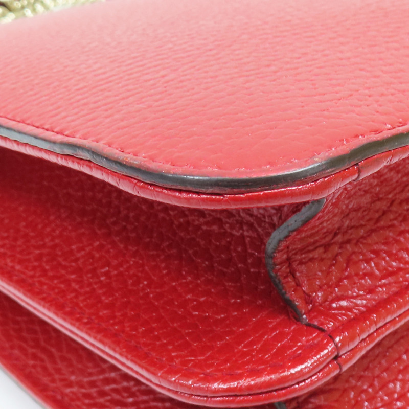 紅色牛皮 Interlocking GG 肩背包 Outlet 510303【GUCCI 古馳】 510303 520981/Red-13