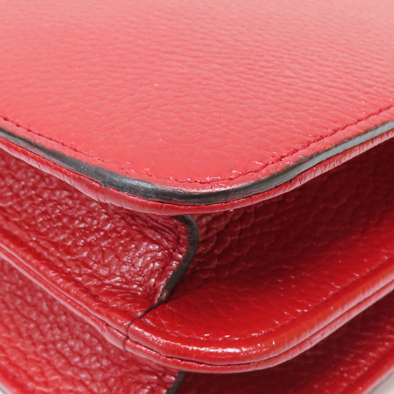 紅色牛皮 Interlocking GG 肩背包 Outlet 510303【GUCCI 古馳】 510303 520981/Red-14