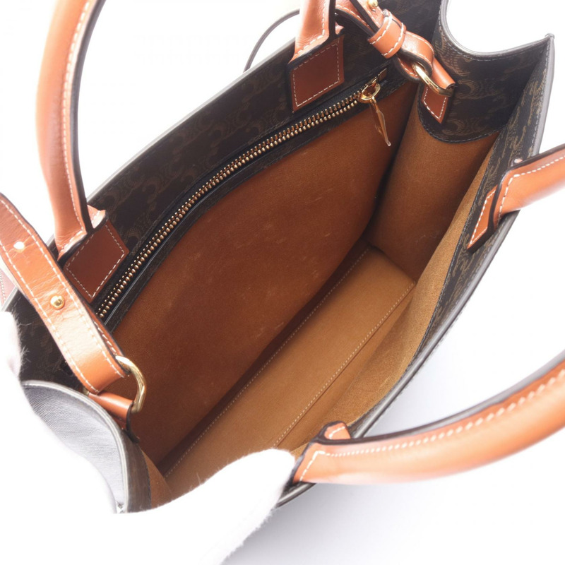 CELINE 小號 Vertical Cabas Triomphe 兩用手提包 191542 帆布 黑色 二手-2