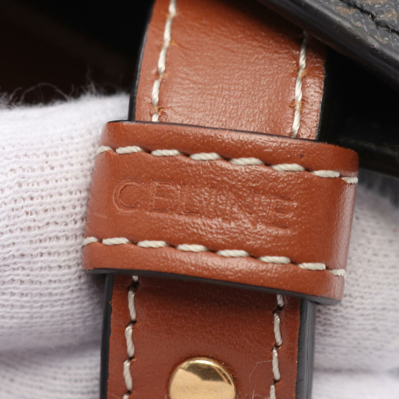 CELINE 小號 Vertical Cabas Triomphe 兩用手提包 191542 帆布 黑色 二手-3
