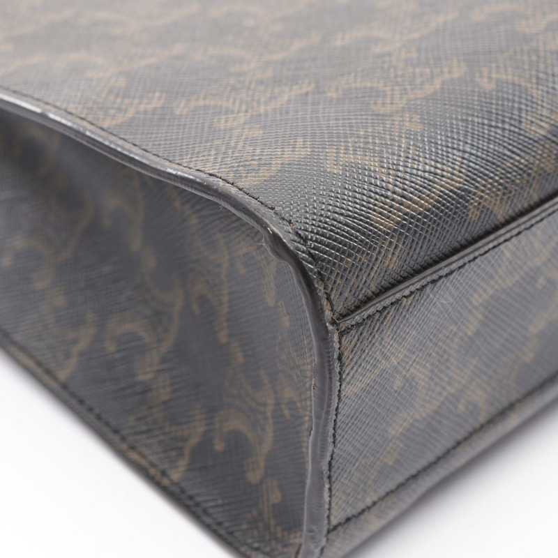 CELINE 小號 Vertical Cabas Triomphe 兩用手提包 191542 帆布 黑色 二手-4