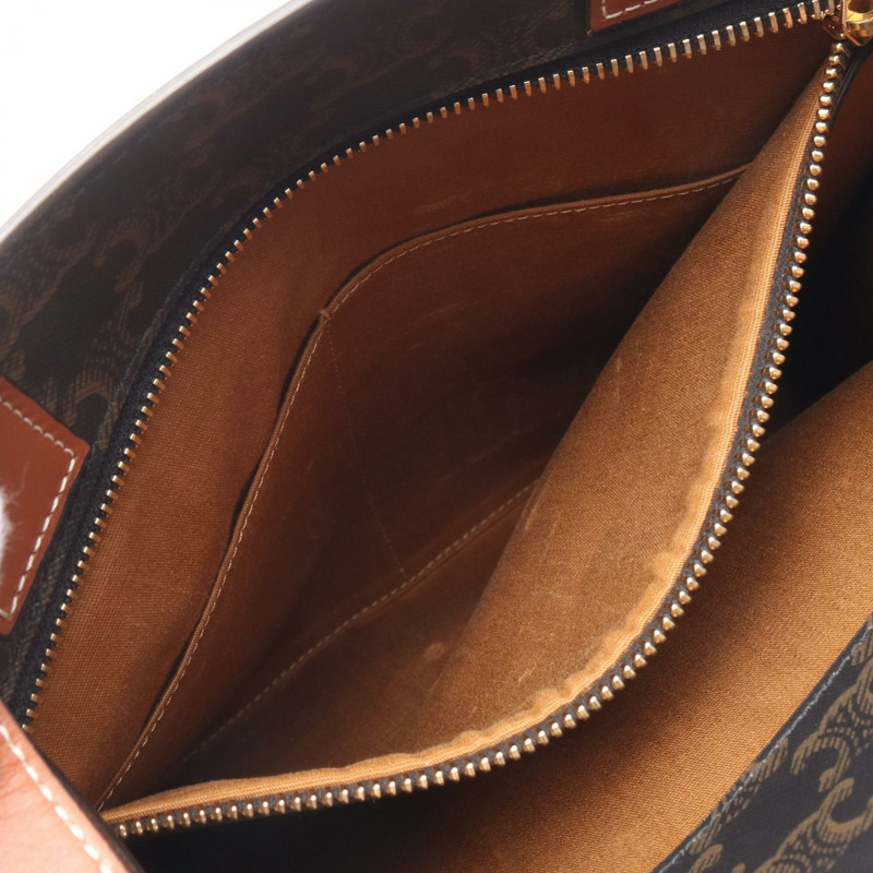 CELINE 小號 Vertical Cabas Triomphe 兩用手提包 191542 帆布 黑色 二手-9