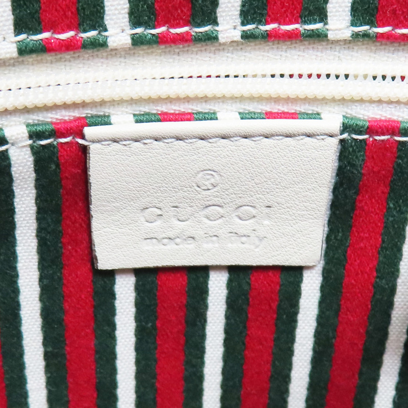 白色牛皮 緹花帆布 肩背包【GUCCI 古馳】 169947-6