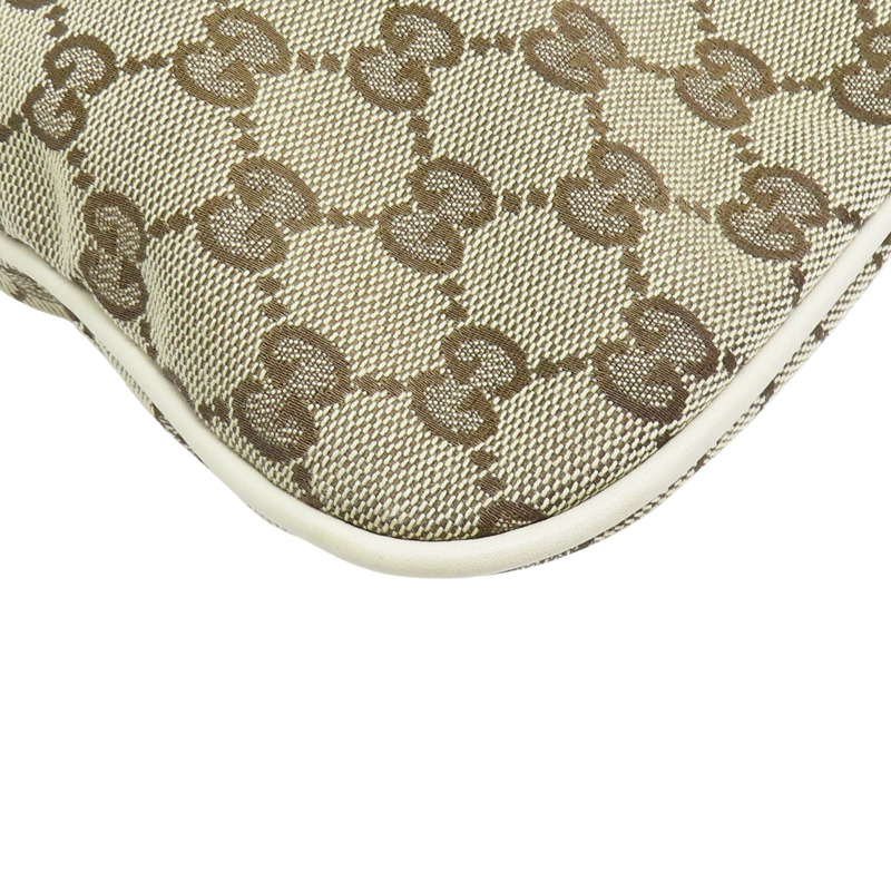 白色牛皮 緹花帆布 肩背包【GUCCI 古馳】 169947-9