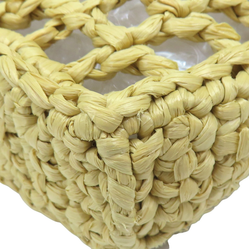米色 拉菲草編織 Crochet 托特包 肩背包 1BG393【PRADA 普拉達】 1BG393-8