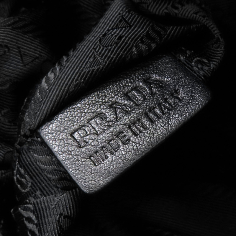 黑色羊皮 尼龍 手提包 銀扣 BR3994【PRADA 普拉達】 BR3994-10