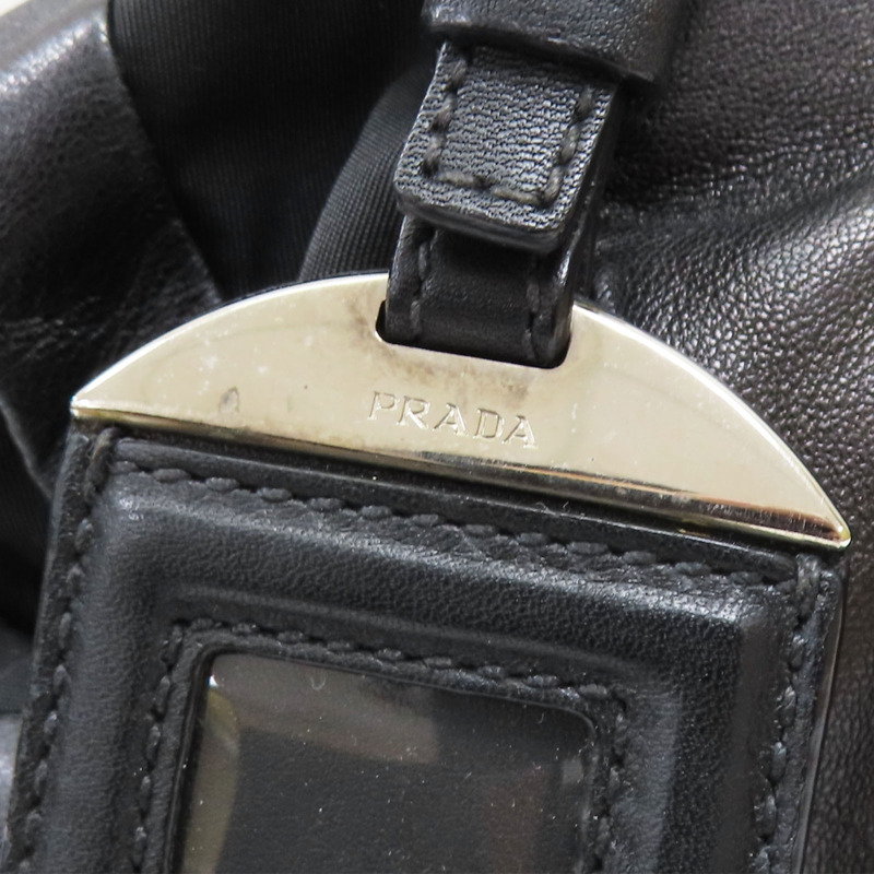 黑色羊皮 尼龍 手提包 銀扣 BR3994【PRADA 普拉達】 BR3994-15