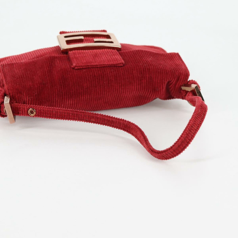 【日本直送】FENDI 迷你 Mamma Baguette 手袋 燈芯絨 紅色 正品 yk19405V-6