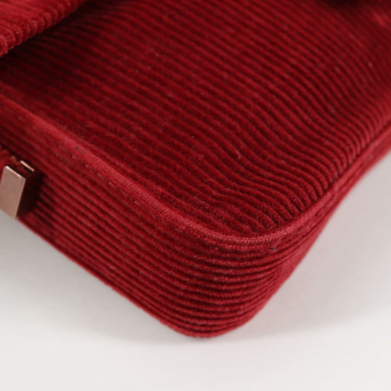 【日本直送】FENDI 迷你 Mamma Baguette 手袋 燈芯絨 紅色 正品 yk19405V-14