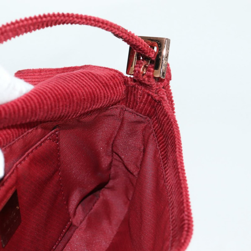 【日本直送】FENDI 迷你 Mamma Baguette 手袋 燈芯絨 紅色 正品 yk19405V-22